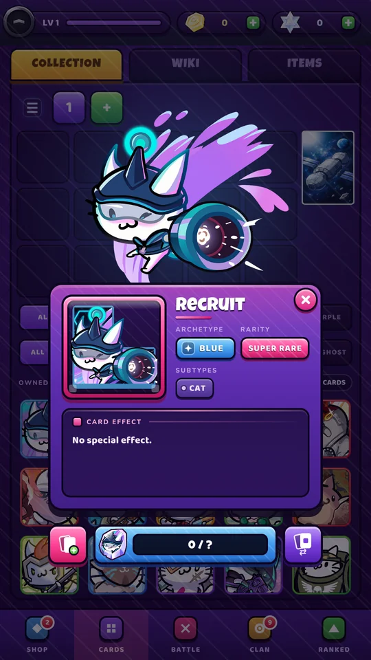 A card up close
