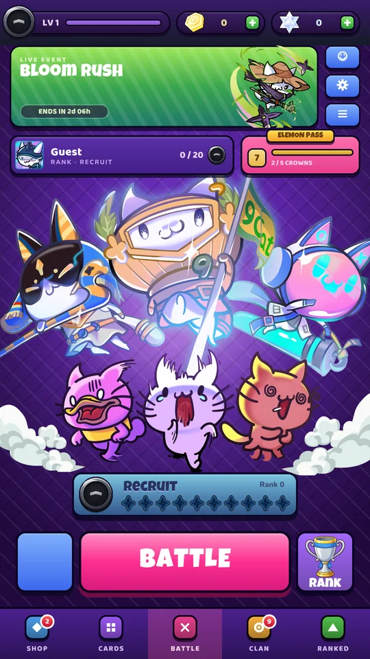 The main menu: your crew is waiting